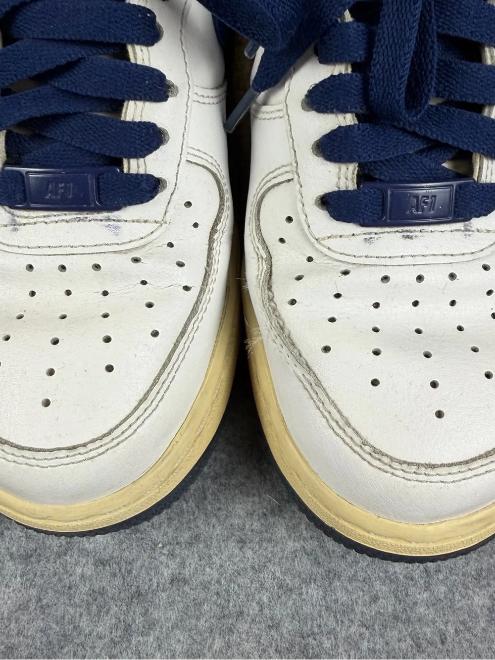 Nike Air Force 1 Low Custom White Royal Blue Sneakers Shoes 6.5 Melisa READ
